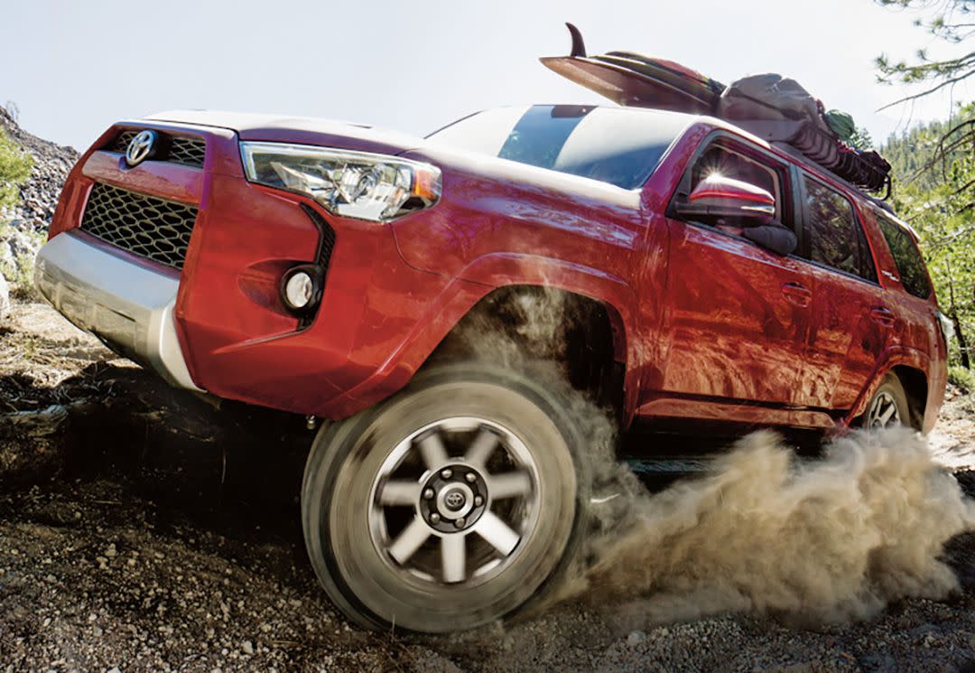 Close up of red Toyota 4runner