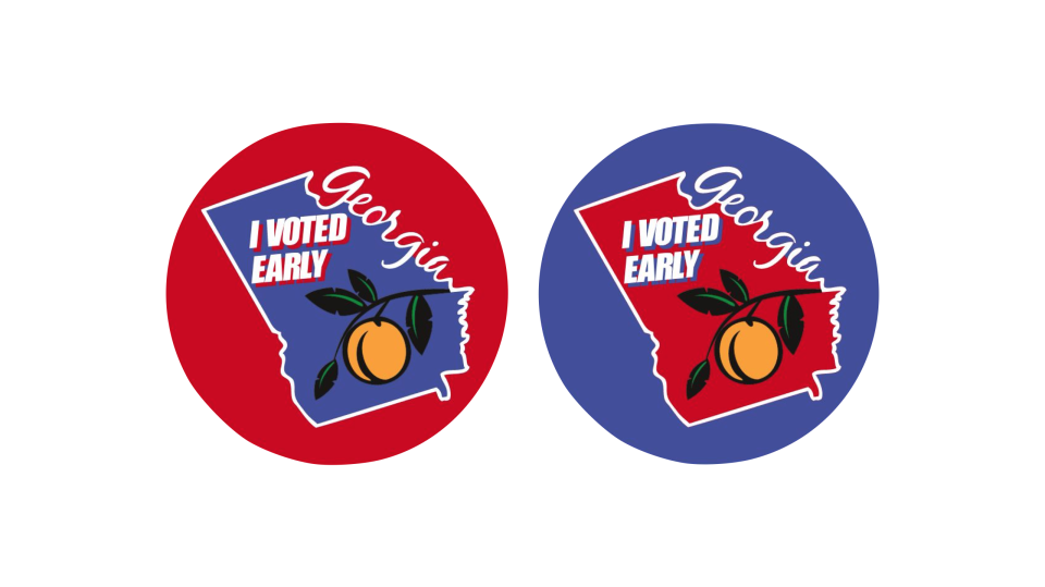 Richmond County Board of Elections created this sticker in blue and red for early/advance voters in the November 2022 election.