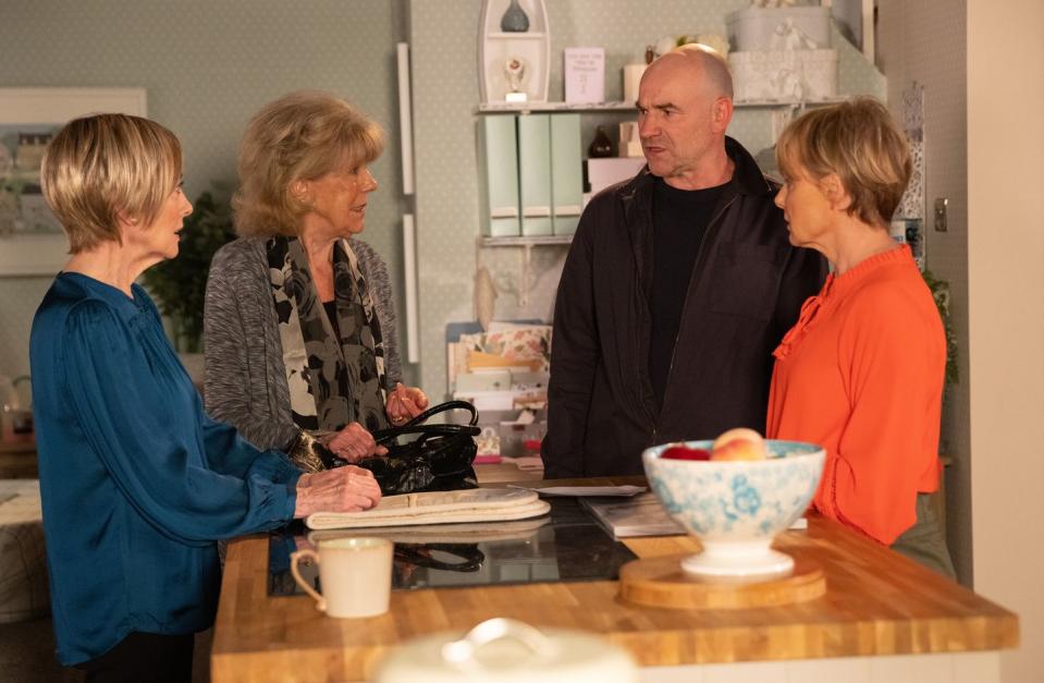 elaine, audrey, tim metcalfe, sally, coronation street