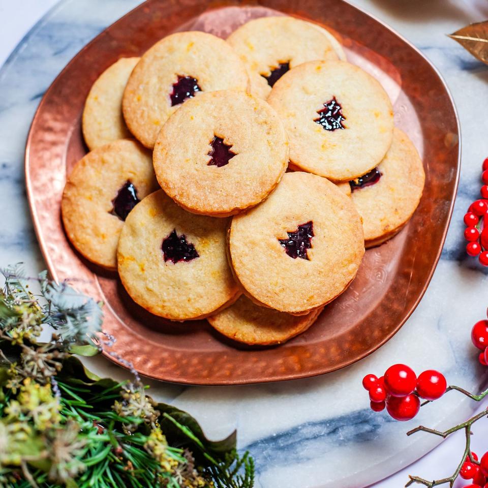 a plate of cookies