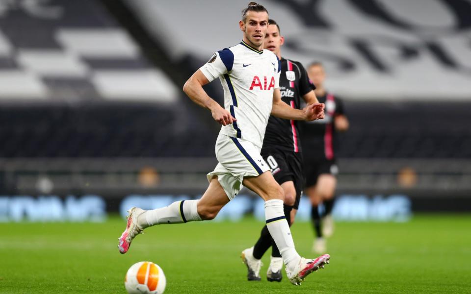 Gareth Bale of Tottenham Hotspur in action during the UEFA Europa League Group J stage match between Tottenham Hotspur and LASK - Getty Images