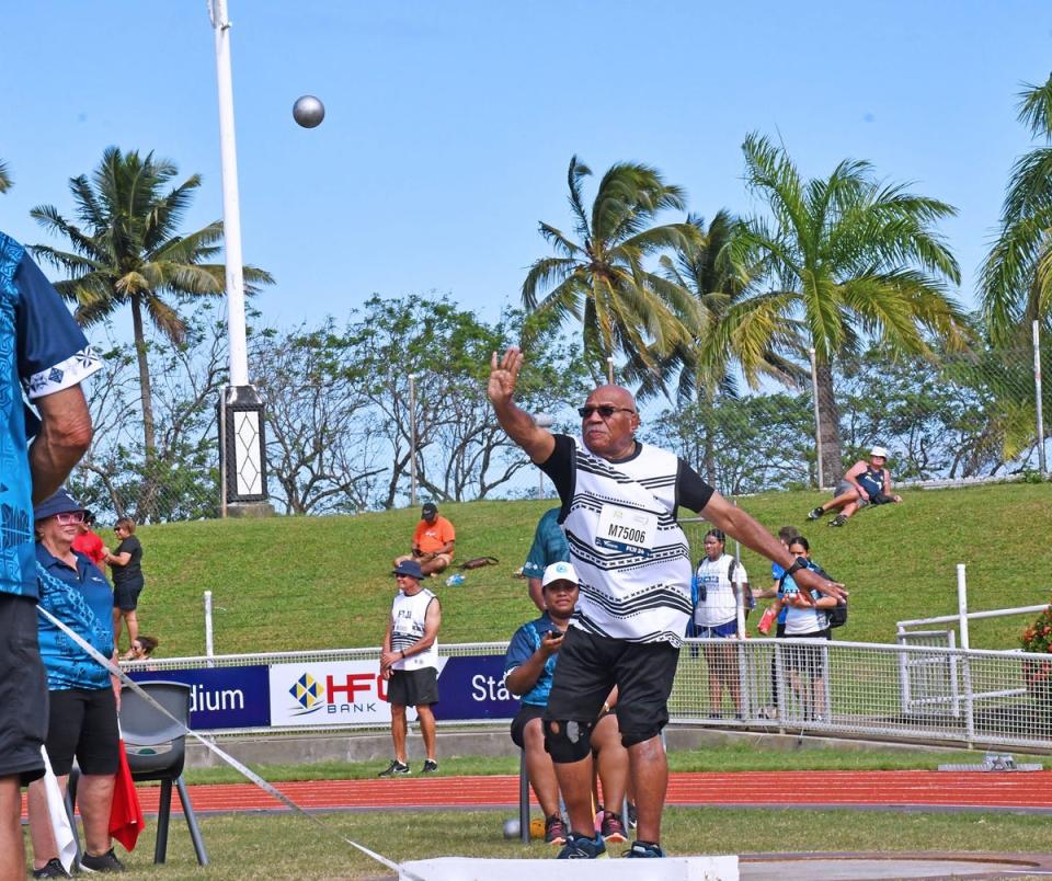 Sitiveni Rabuka comepeting in shot put at the Oceania athletics championships held in Suva on 5 June (Sitiveni Rabuka  Facebook)