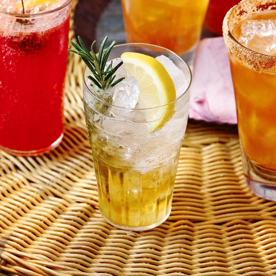 <p>If you're a fan of gin and tonic this makes a refreshing alternative. The floral notes of white port pairs well with tonic. A spring of rosemary and a slice of lemon tops the whole thing off.</p><p><strong>Recipe: <a href="https://www.goodhousekeeping.com/uk/food/recipes/a36874282/white-port-tonic/" rel="nofollow noopener" target="_blank" data-ylk="slk:White Port and Tonic;elm:context_link;itc:0;sec:content-canvas" class="link ">White Port and Tonic </a></strong></p>