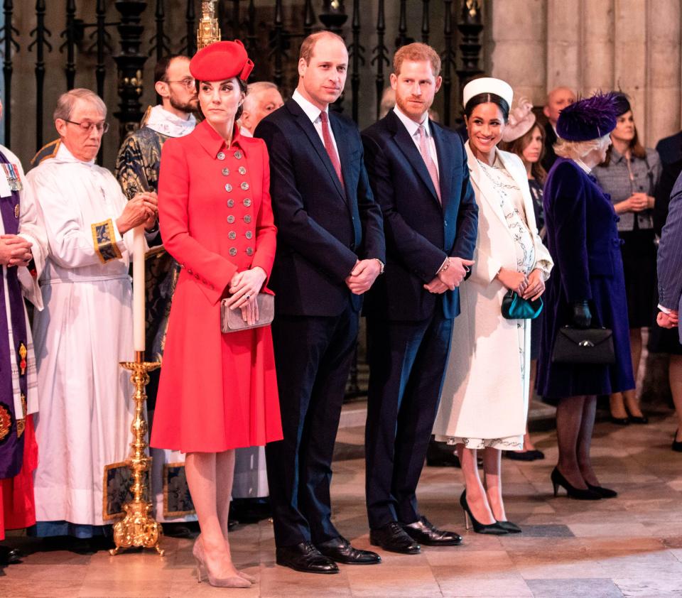 Kate Middleton, Prince William, Prince Harry and Meghan Markle at Westminster Abbey 