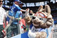 <p>Mascots meeting young fans has been a feature of the tournament </p>