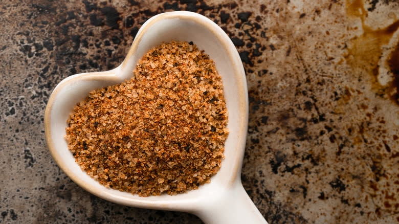 A heart-shaped spoonful of Cajun seasoning