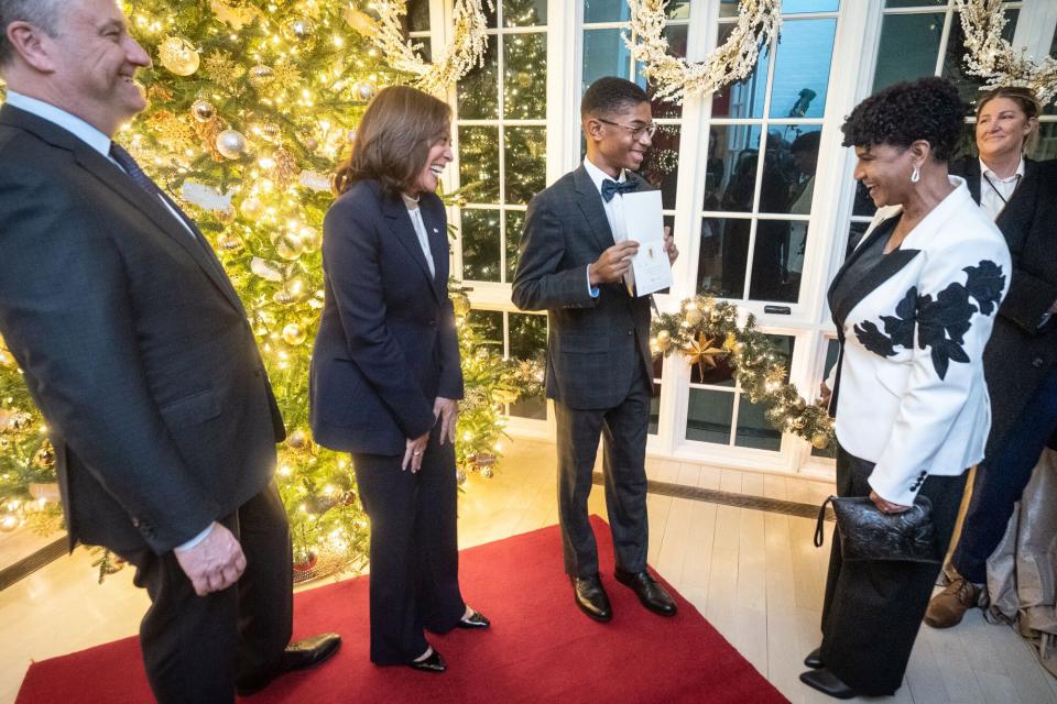 Alex Berko, 15-year-old who designed Vice President Kamala Harris and second gentleman Doug Emhoff's holiday card