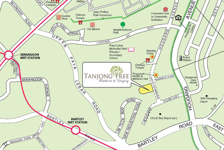 Location of the Tanjong Tree @ Hougang Feb BTO 2024 flats, along Hougang Street 13. Source: HDB