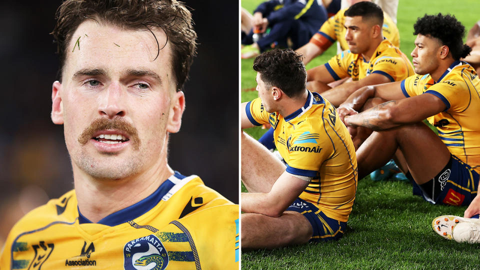 Parramatta players, pictured here after their loss to Penrith in the NRL grand final.