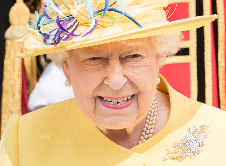 WINDSOR, ENGLAND - APRIL 18:  Queen Elizabeth II attends the traditional Royal Maundy Service at St George's Chapel on April 18, 2019 in Windsor, England. (Photo by Samir Hussein/Samir Hussein/WireImage)