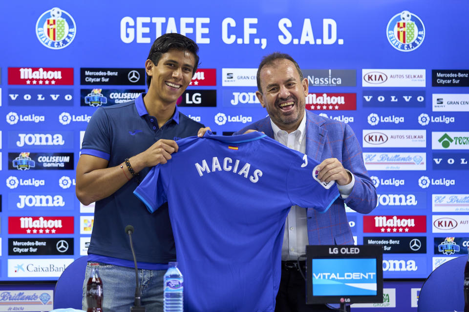 JJ Macías fue presentado con el Getafe el pasado 31 de junio de 2021 (Photo by Diego Souto/Quality Sport Images/Getty Images)