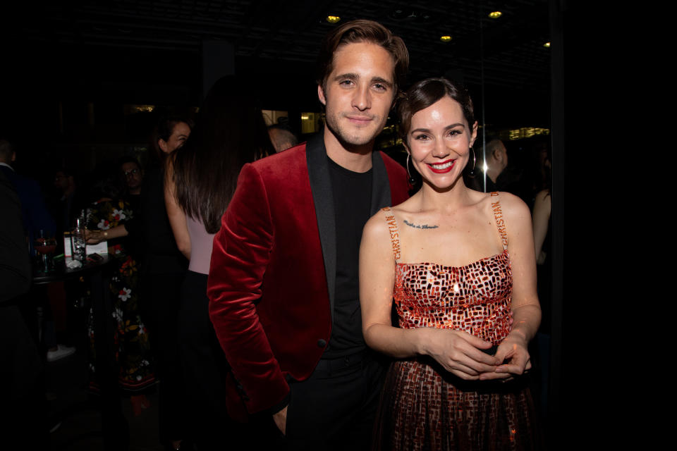 MEXICO CITY, MEXICO - APRIL 17: Diego Boneta and Camila Sodi pose during the Netflix Luis Miguel Premiere Party at Cinemex Antara on April 17, 2018 in Mexico City, Mexico.  (Photo by Victor Chavez/Getty Images)