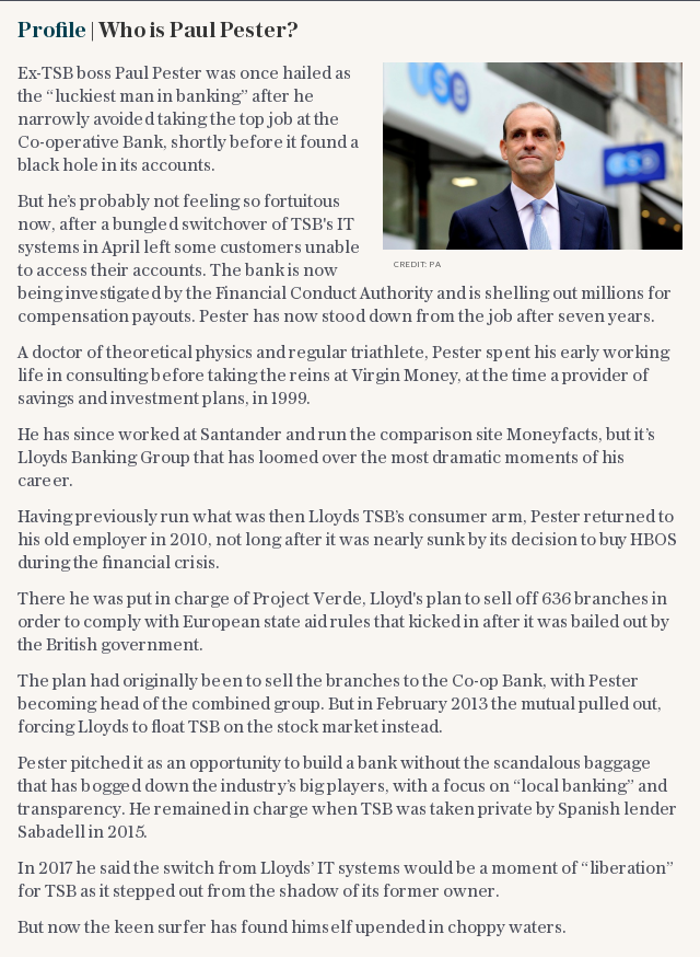 Profile | Who is TSB's chief executive Paul Pester?