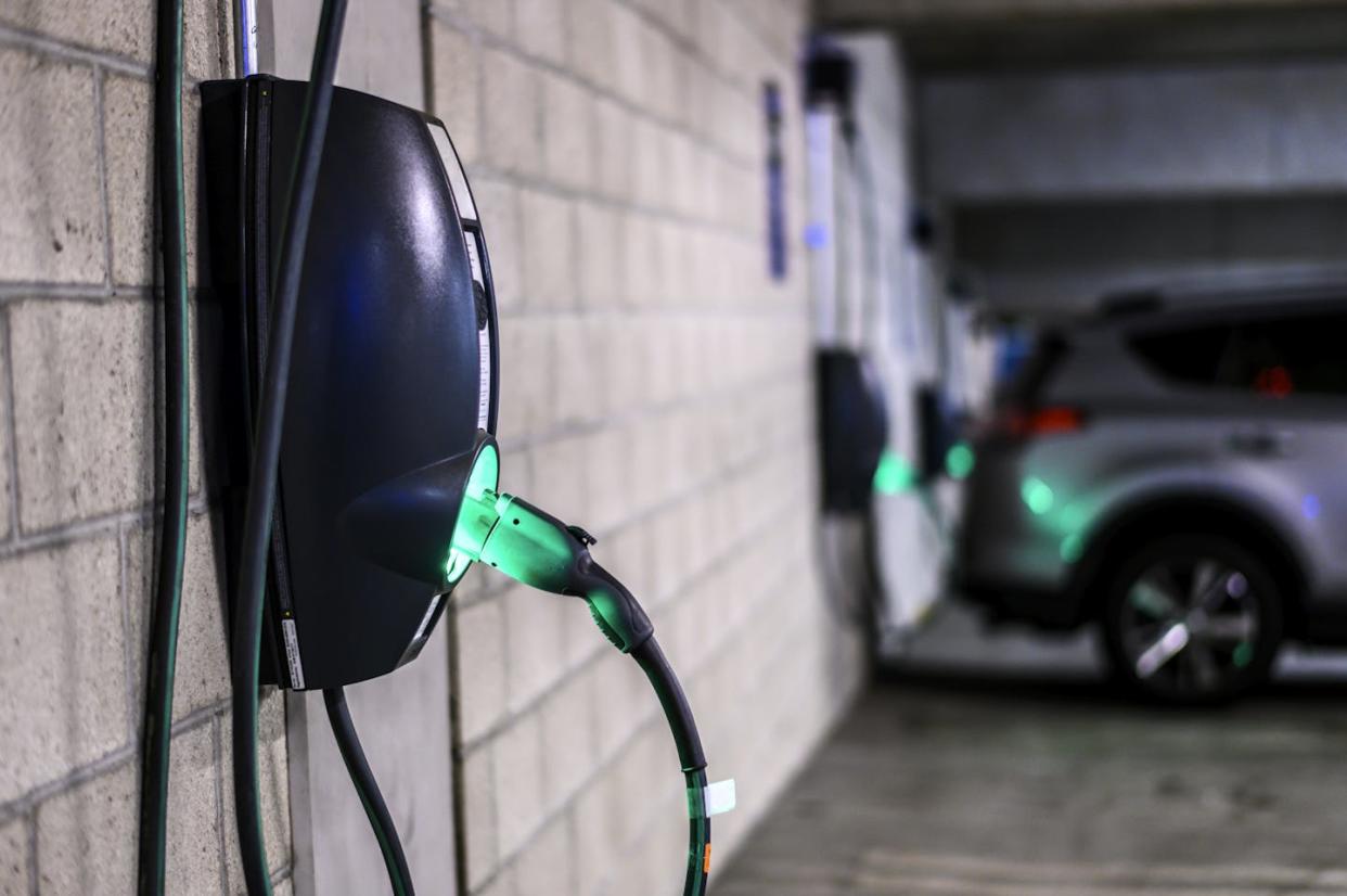 More EV charging hookups in public locations like garages and parking lots would prompt more drivers of color to buy EVs. <a href="https://www.gettyimages.com/detail/photo/power-supply-box-in-an-electric-vehicle-charging-royalty-free-image/1073405402" rel="nofollow noopener" target="_blank" data-ylk="slk:Extreme Media via Getty Images;elm:context_link;itc:0;sec:content-canvas" class="link ">Extreme Media via Getty Images</a>