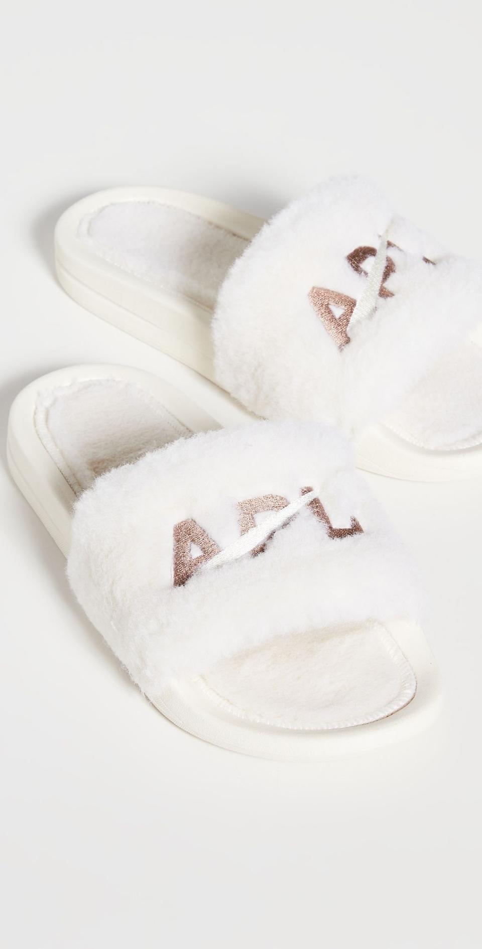 24) Shearling Slides