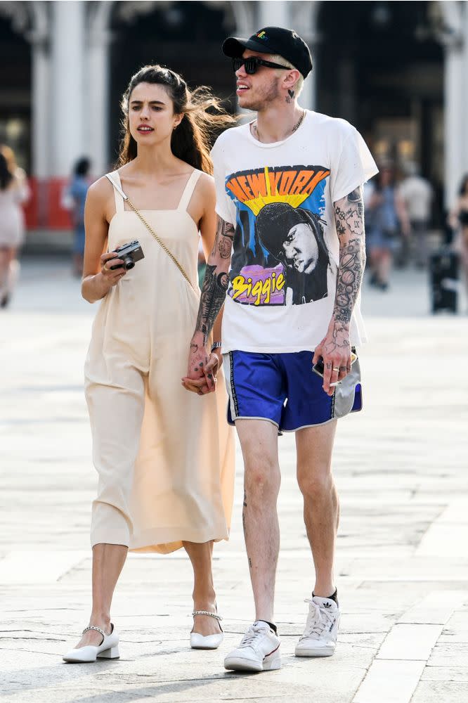 Pete Davidson and Margaret Qualley in Venice on Sept. 2, 2019 | SplashNews.com