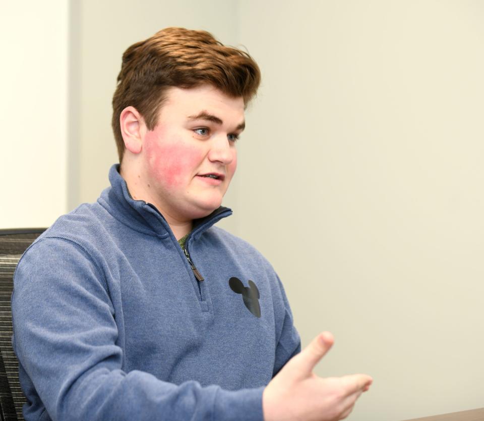 Nolan Pastore, a 15-year-old Hartville resident who suffers from hearing loss in his left ear, discusses his dreams during a recent interview. In March, Pastore will be one of 100 teens from across the U.S. who will participate in the Disney Dreamers Academy.
