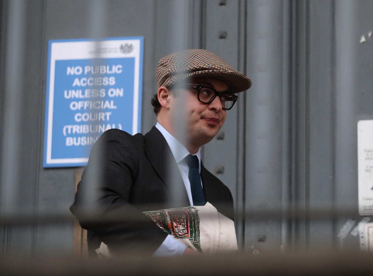 Simon Bowes-Lyon, the Earl of Strathmore, arrives at Dundee Sheriff Court ahead of sentencing for sexually assaulting a woman at his ancestral home in February 2020. Bowes-Lyon, 34, admitted to attacking a woman in a bedroom at Glamis Castle in Angus. Picture date: Tuesday February 23, 2021.