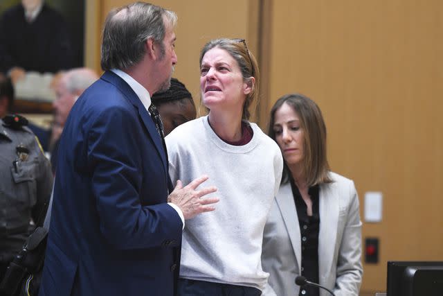 <p>Ned Gerard/Hearst Connecticut Media via AP, Pool</p> Michelle Troconis speaks with her attorney, Jon Schoenhorn, on May 31, 2024