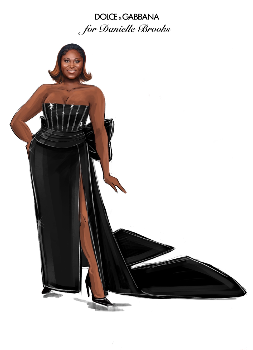 Danielle Brooks - Dolce & Gabbana - Gown - Oscars 2024 - Sketch