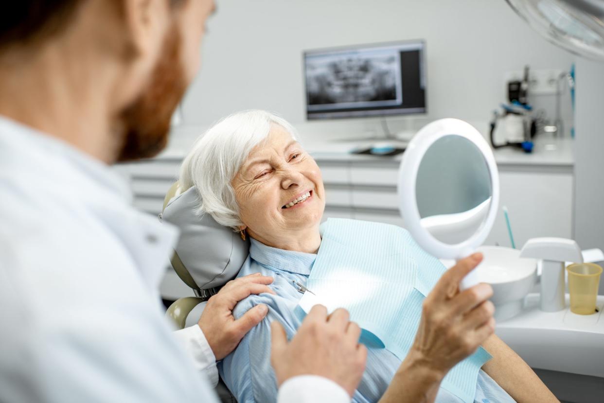 <p>Dental insurance is not comprehensive and access to care is often very limited. As people age and dental care becomes a greater concern. Pain and discomfort is a common complaint among geriatrics. Look to help out with that. Ask about the <a href="https://www.anrdoezrs.net/links/8063743/type/dlg/sid/https%3A%2F%2Fwww.giftcardmall.com%2Fdeal%2Ffandango-25-egift-32/https://www.dentalplans.com/?utm_source=msn&utm_medium=PR&utm_campaign=blog?utm_source=mediafeed&utm_medium=PR&utm_campaign=eldercare_needs" rel="nofollow noopener" target="_blank" data-ylk="slk:dental care;elm:context_link;itc:0;sec:content-canvas" class="link rapid-noclick-resp">dental care</a> they are able to access and see whether you can help to provide that.</p><span class="copyright"> RossHelen/istockphoto </span>