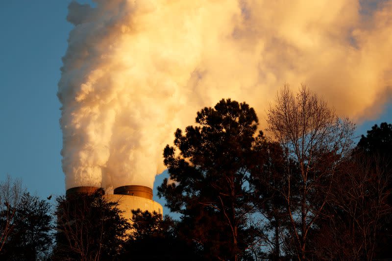FILE PHOTO: Steam rises from Duke Energy's Marshall Power Plant in Sherrills Ford