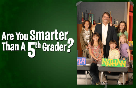 Are You Smarter Than a 5th Grader? is a television game show format based on posing grade-school level questions to adults, hosted by Jeff Foxworthy. This television show began broadcast on the Fox Broadcasting Company network as a special in the United States and Canada on February 27, 2007. © Zoo Productions