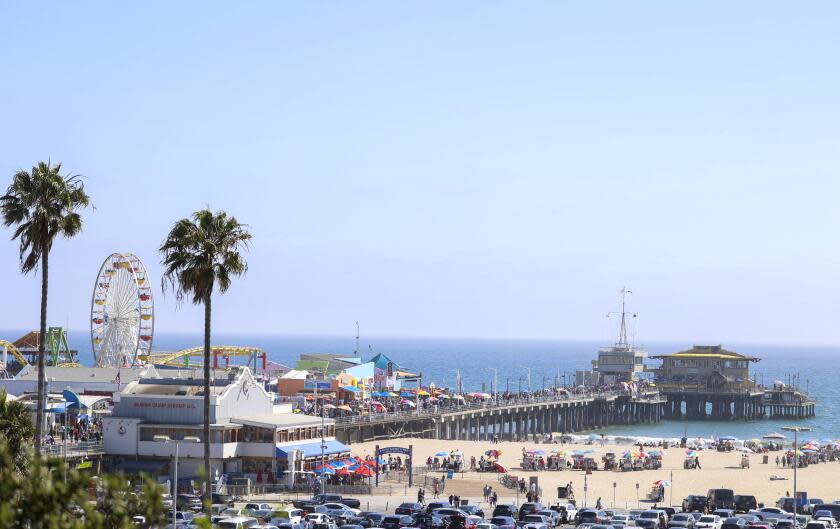 Los Angeles, CA - June 25: Santa Monica Pier on Tuesday, June 25, 2024 in Los Angeles, CA. (Zoe Cranfill / Los Angeles Times)