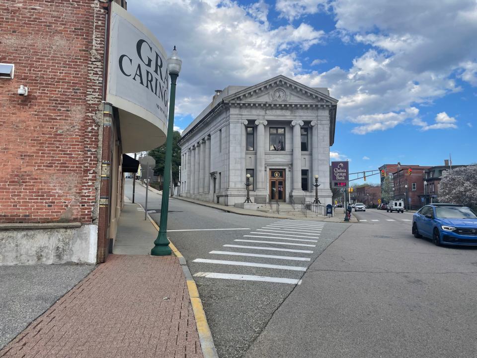 Intersection of Cliff Street and Main Street in Norwich.