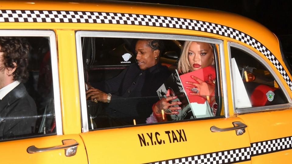 PHOTO: Rihanna and ASAP Rocky seen in a NYC Yellow Taxi on Mother's Day drive around town on May 12, 2024 in New York City. (Robert Kamau/GC Images/Getty Images)