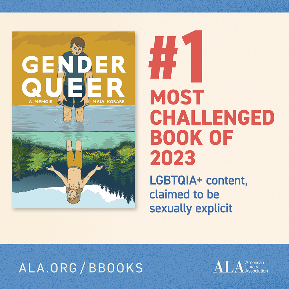 “Gender Queer” by Maia Kobabe was the most-challenged book of 2023, according to the American Library Association.