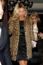 <p>The British supermodel donned her go-to cheetah print coat while in Mammoth with a select group of friends in honor of the big birthday. </p>