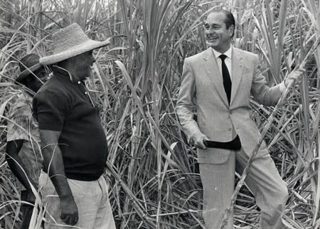 FILE PHOTO: French Prime Minister Jacques Chirac cuts sugar cane in village of Le Francois in Martinique