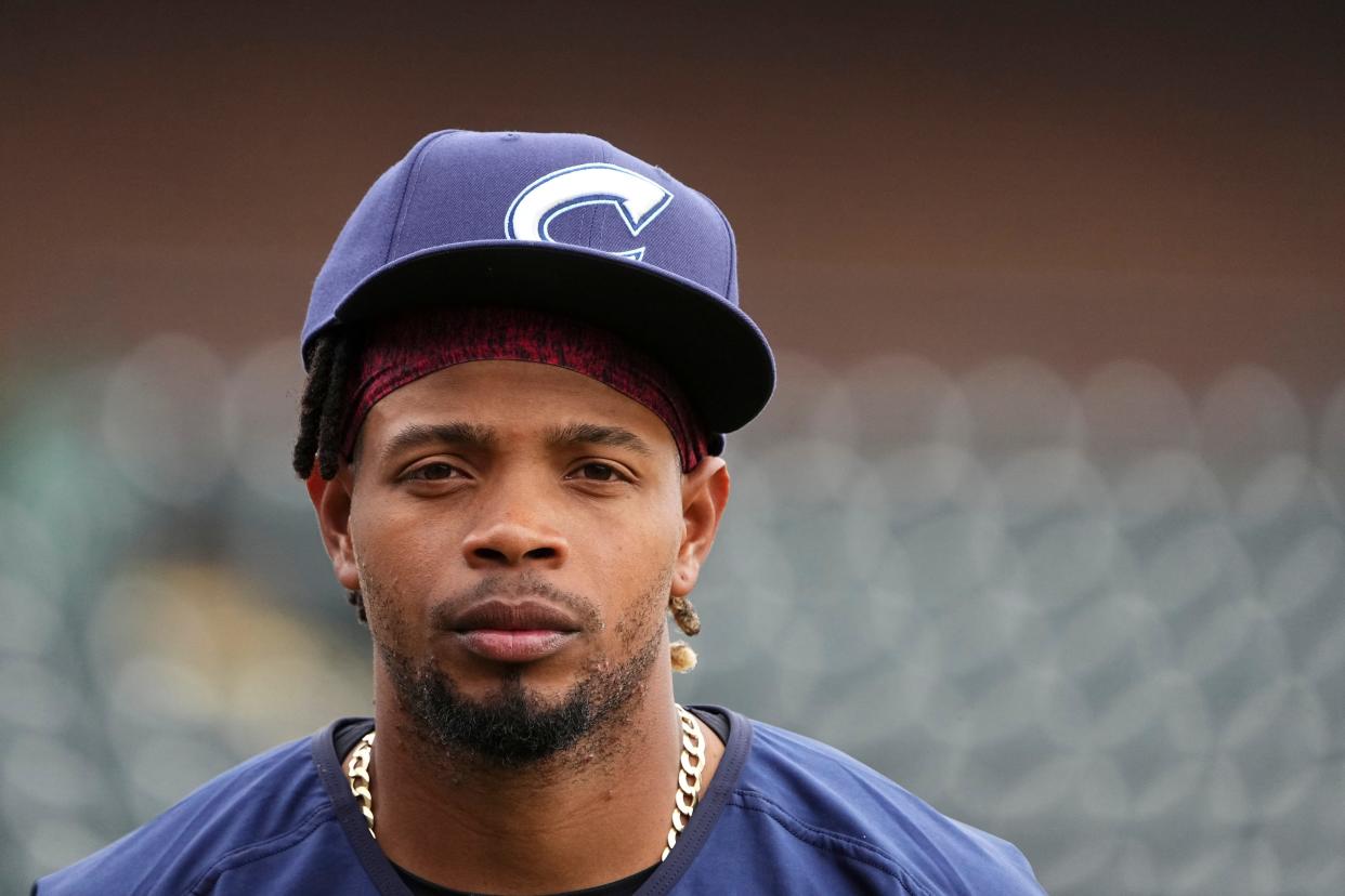 Mar 27, 2024; Columbus, Ohio, USA; Infielder Jose Tena walks back to the dugout during Columbus Clippers practice at Huntington Park.