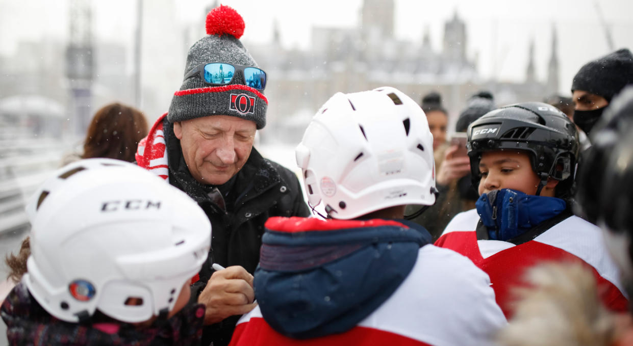 Ottawa Senators owner Eugene Melnyk threatened relocation on the eve of the franchise’s outdoor game. (Photo by Mark Blinch/NHLI via Getty Images)