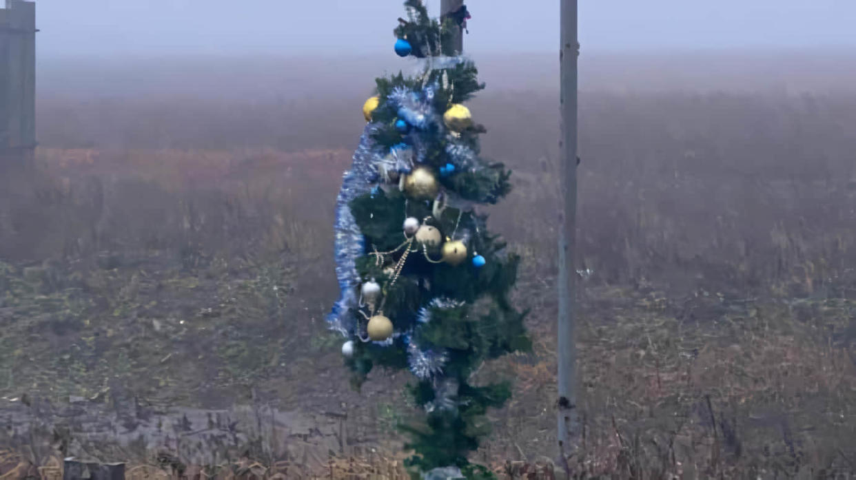 A Christmas tree at the front line