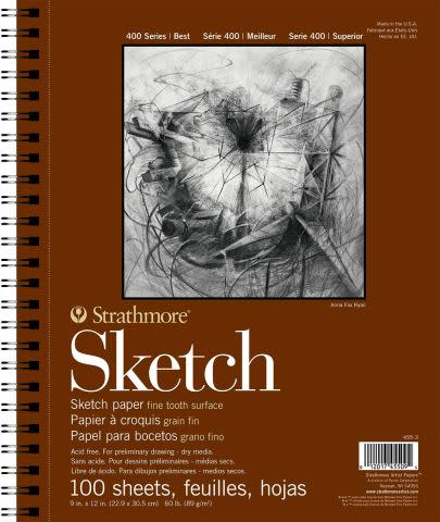 Arteza Sketchbook, Spiral-Bound Hardcover, Brown, 9 inch x 12 inch - Pack of 2