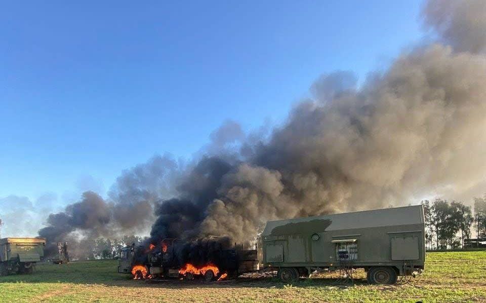 Aftermath of a Himars strike on a Russian air defence system in Belgorod