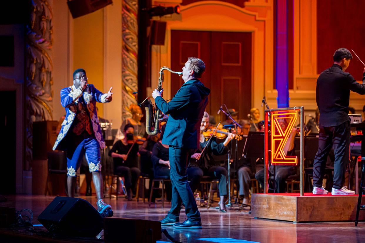 Pittsburgh rapper Frzy and the Pittsburgh Symphony Orchestra joined forces Wednesday at Heinz Hall.