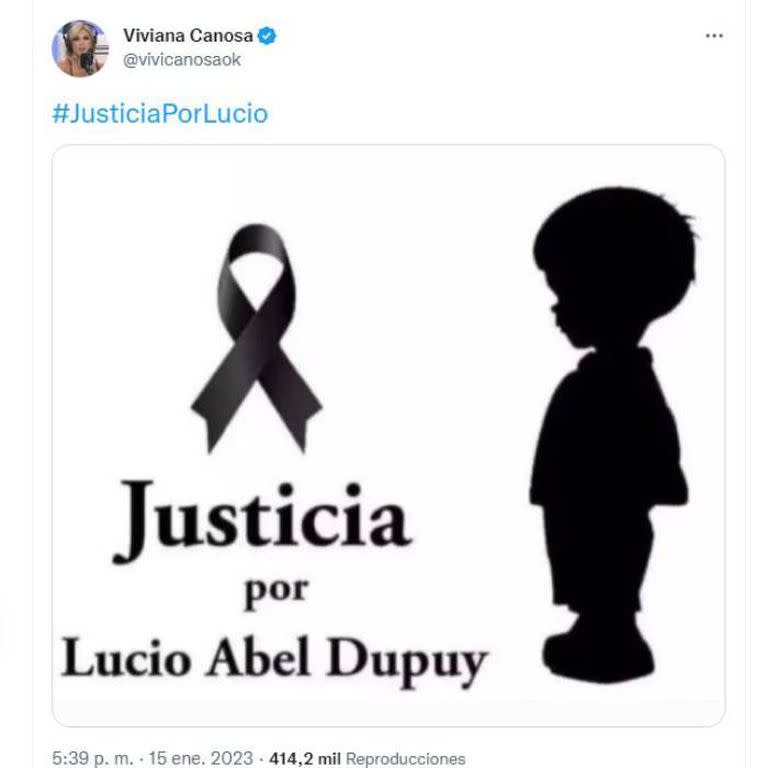 Viviana Canosa se sumó al pedido de justicia por Lucio Dupuy