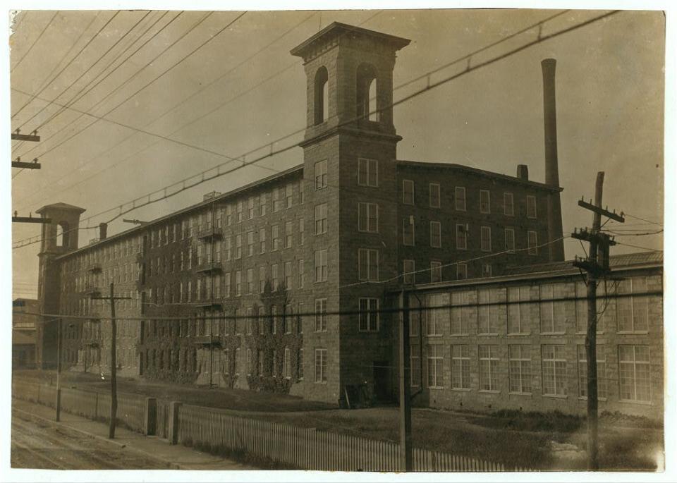 The former Richard Borden Manufacturing Co. mill building No. 1 was once located along Plymouth Avenue and Rodman Street.