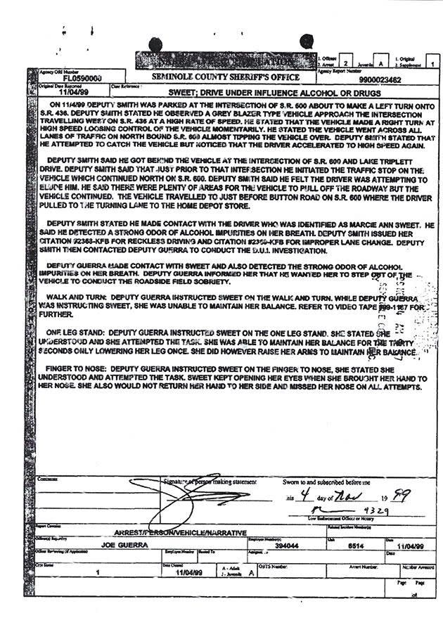 1999 police report. Source: Mega