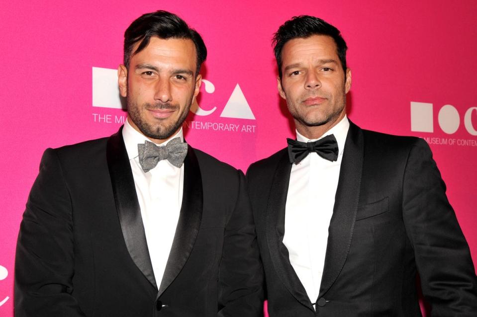 Jwan Yosef and Ricky Martin at 2017 MOCA Gala in Los Angeles, California. (Getty Images for MOCA)