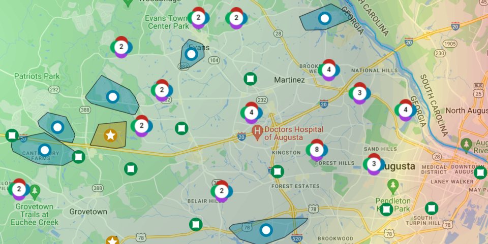 More than 3,000 Augustans were without power Tuesday afternoon following heavy winds.