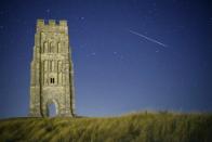 Highly commended (Earth & Space) 'Somerset: Meteor at Midnight, Glastonbury Tor' by Mike Kempsey (UK) A meteor captured streaking across the sky by Glastonbury Tor in Somerset on 12 August 2010 at the peak of the annual Perseid meteor shower. The Perseids is one of the most prolific showers, often with around 80 meteors an hour during its peak. Nevertheless, meteors are hard to catch on camera: the photographer has used a continuous shooting mode so that the camera was photographing non-stop in order to catch this fleeting image.