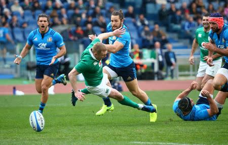 Rugby Union - Italy v Ireland - Six Nations Championship - Stadio Olimpico, Rome - 11/2/17 Ireland's Keith Earls in action Reuters / Alessandro Bianchi Livepic