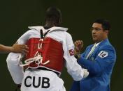 <p>After he was disqualified for going overtime on an allotted time-out, Cuban Taekwondo athlete Angel Matos put his martial arts skills to the wrong use and attacked two officials. Both he <em>and</em> his coach were banned from the Olympics...for life. </p>