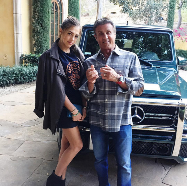 But she’s never too busy to make time to hang out with dad. (Photo: Instagram/sistinestallone)