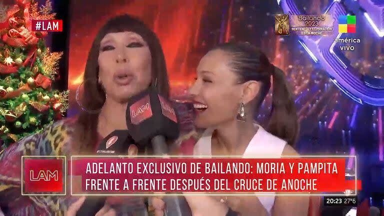 Moria Casán y Pampita Ardohain se abrazaron