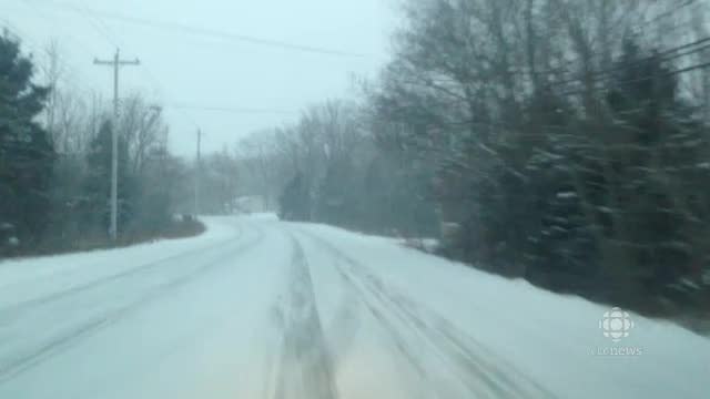 A winter storm is making roads slippery in Halifax Sunday.